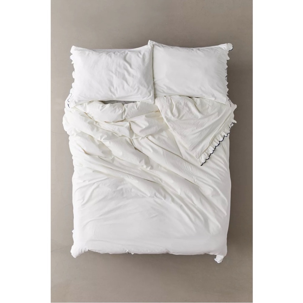 UO King Size Cherie Scalloped Duvet Cover and Shams Set